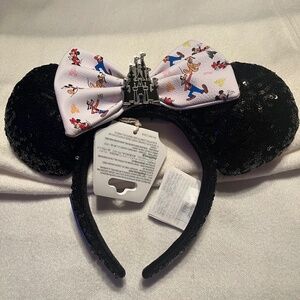 NWT 2023 DISNEY PARKS AUTHENTIC Minnie Mouse Ears Headband Silver castle